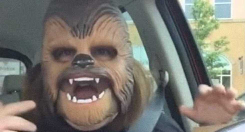 Texas woman's joyful reaction to Chewbacca mask makes her an online hit