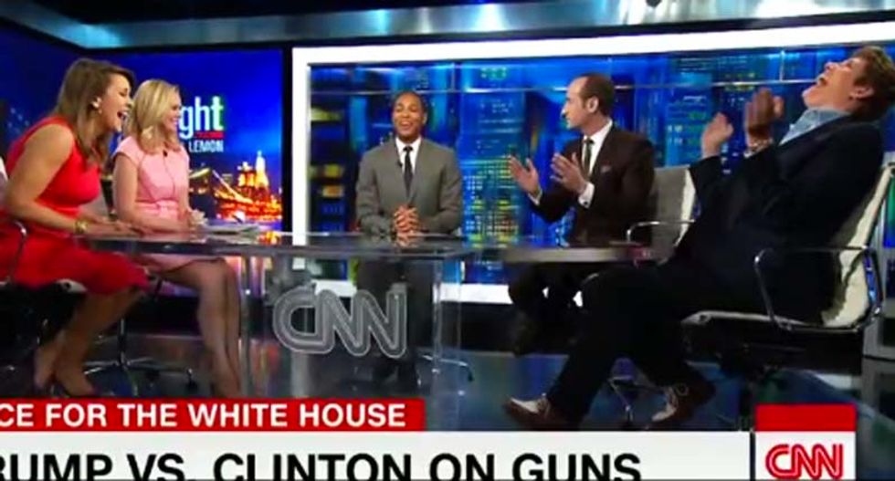 WATCH: CNN panel bursts into laughter after Trump advisor says Hillary will destroy 2nd Amendment