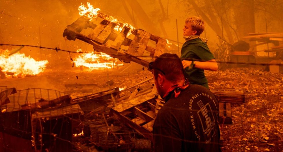 While California burns, Trump tweets nonsense