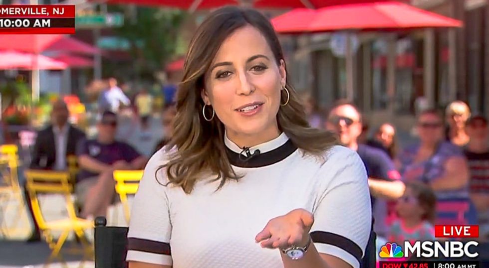 MSNBC live audience cheers when Hallie Jackson announces arrest of first congressman to endorse Trump