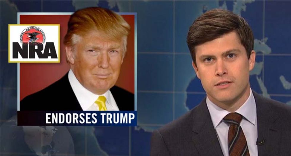 SNL ridicules NRA endorsement of Trump: Obviously 'they didn't do a background check on him'