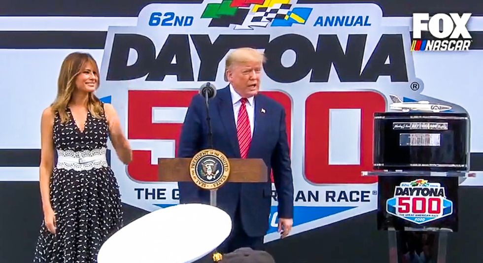 'Communist' FOX network angers Trump fans at Daytona 500 by cutting to commercial as he begins speech
