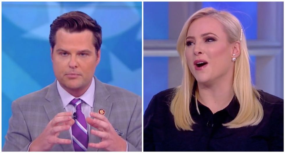 Meghan McCain laughs in Matt Gaetz's face as the Trump-loving congressman flops on The View