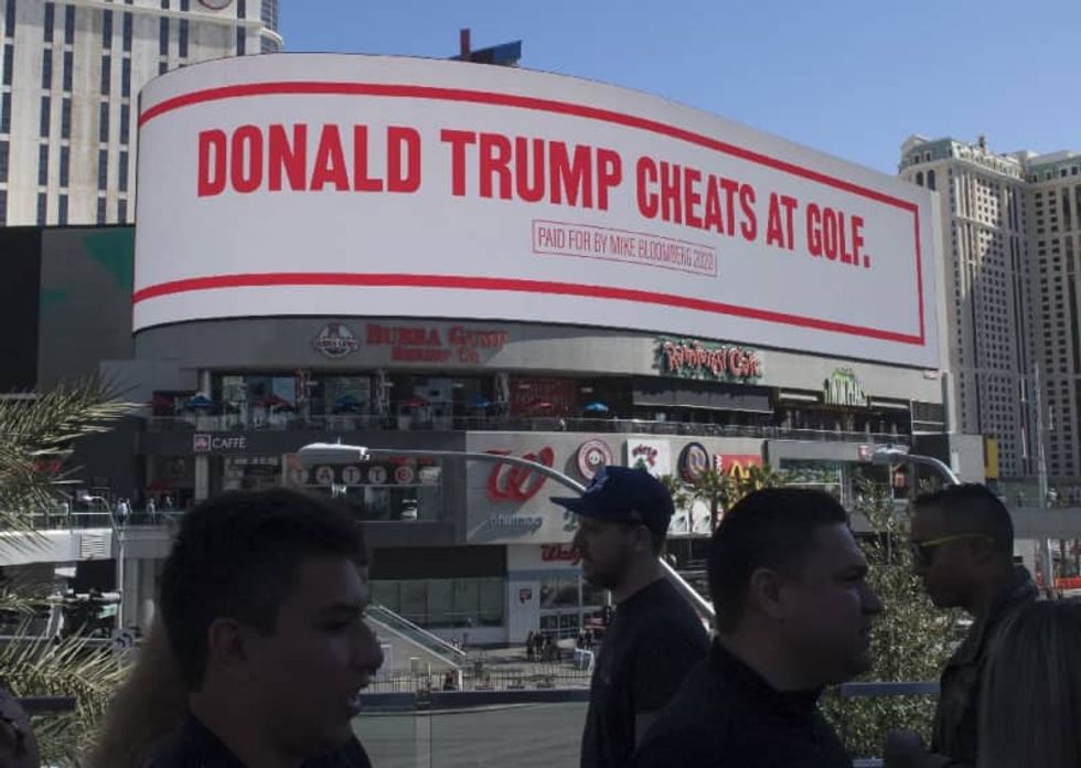 'Trump cheats at golf': Bloomberg mocks president with billboard
