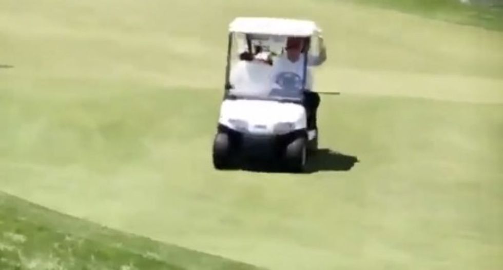 'What the heck were you thinking?': Golf columnist slams Trump for driving cart on putting green