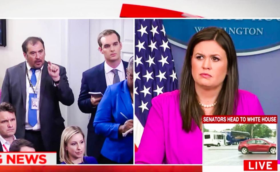 WATCH: Reporter chews out Sarah Huckabee Sanders for trying to spin bad news as 'fake'