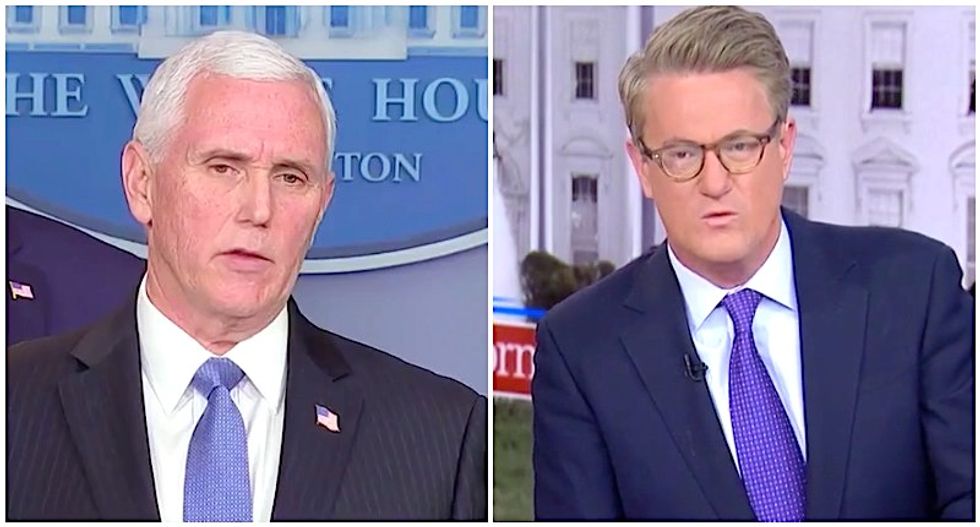 MSNBC's Morning Joe bashes Mike Pence for sucking up to Trump during coronavirus briefing