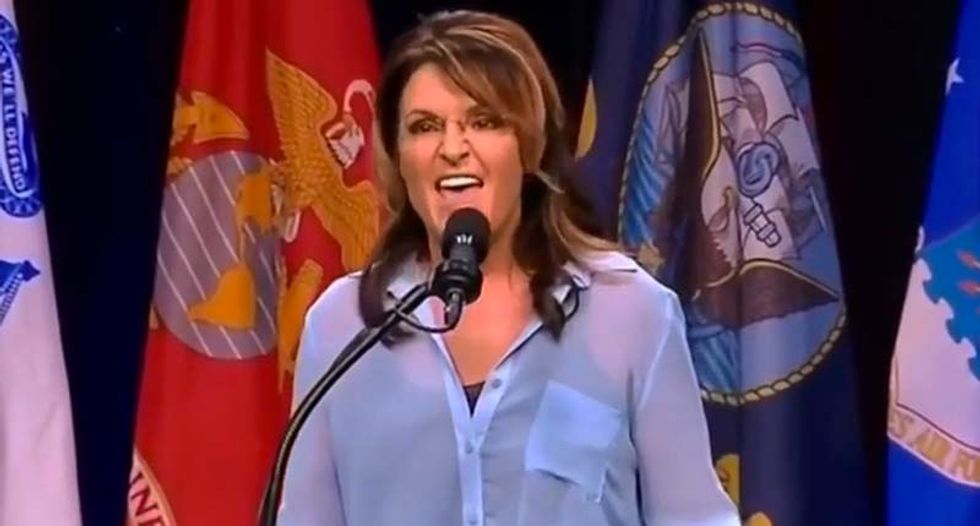 'Suck it up, cupcake!': Sarah Palin delivers another weird and incoherent speech introducing Trump