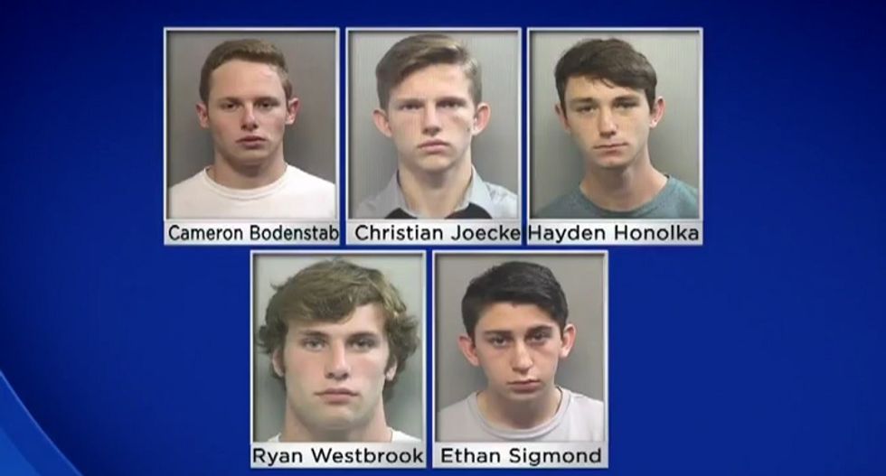 Texas teens accused of spraying 'whites only' on fountain at rival school as part of 'senior prank'