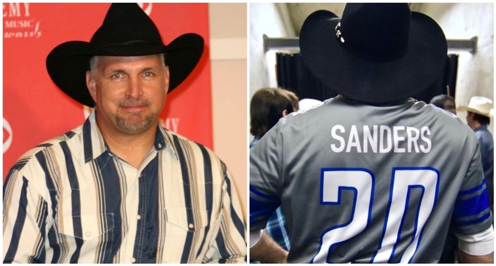 Trump supporters freak out on Garth Brooks after mistaking his Barry Sanders jersey for a Bernie Sanders shirt