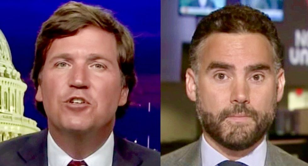 Fox News host Tucker Carlson repeatedly claims 'tacos are American food' to confused Mexican journalist