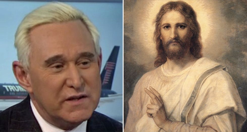 WATCH: Roger Stone says he 'wants to get right with God' and Trump 'has been forgiven for anything he did wrong'