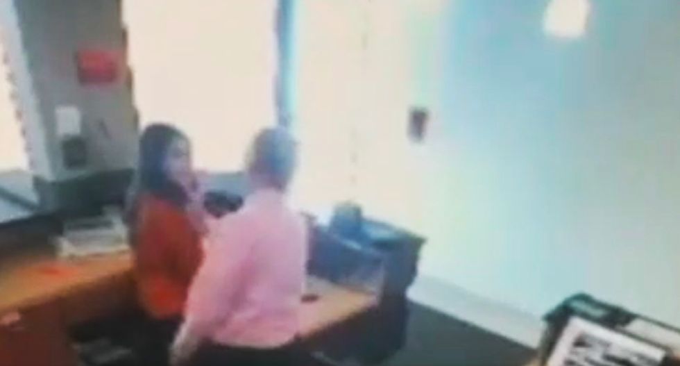 WATCH: Motel manager grabs young female employee's face to force her to smile more