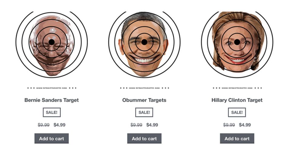 'Muslim-free gun shop' now selling targets with Bernie, Obama and Hillary pictures on them