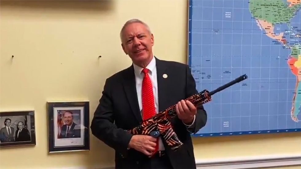 Democratic veteran schools GOP lawmaker on weapon safety after he waves around gun to make himself look tough
