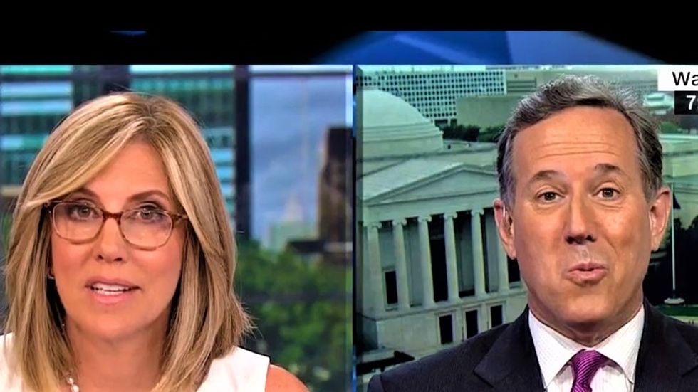 Rick Santorum flails wildly after CNN's Camerota calls him out for accusing Mueller of leaking