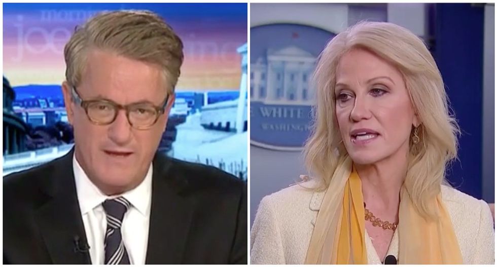 ‘Arrogant, boastful and lying’ Kellyanne Conway shredded on Morning Joe for her coronavirus lies
