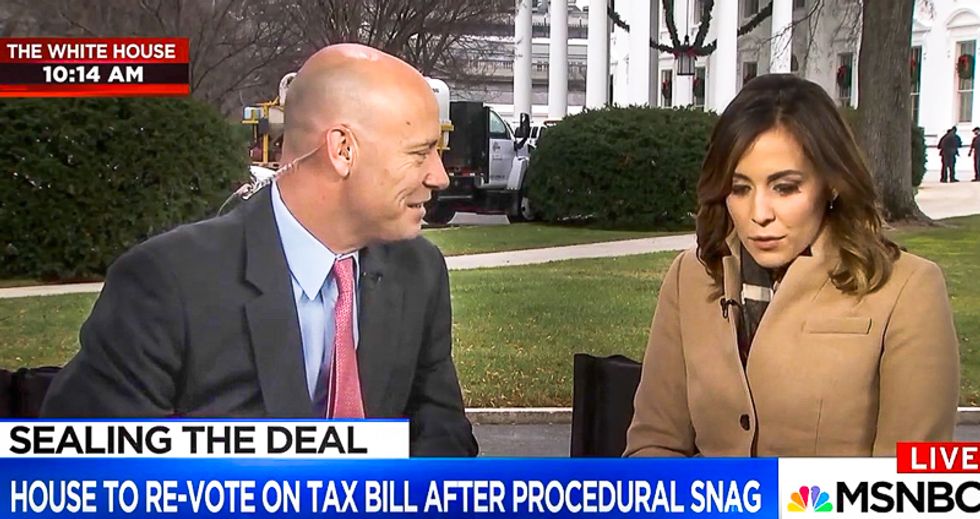 Hallie Jackson pelts leering White House official over plan to sign 'middle class' tax bill at Mar-a-Lago