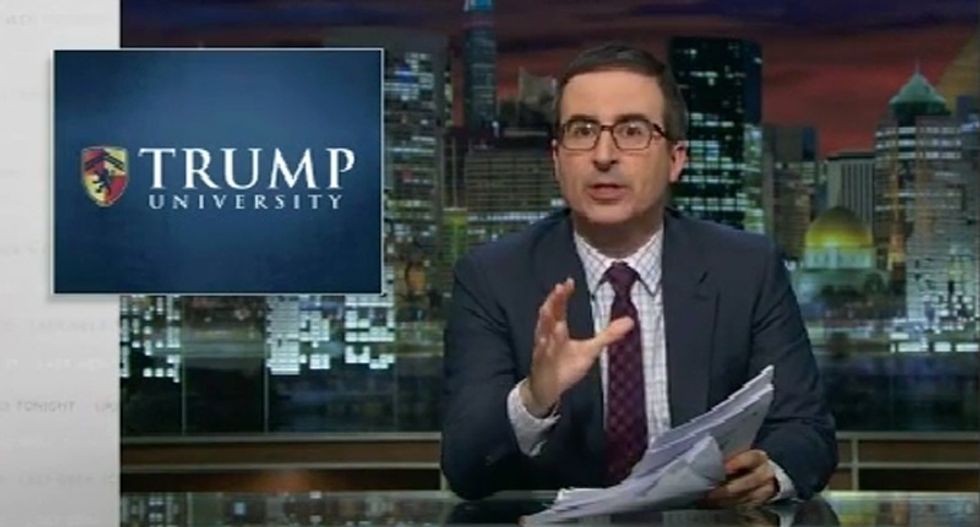 WATCH: John Oliver unloads on Donald Trump and his shady 'university' -- and it is epic