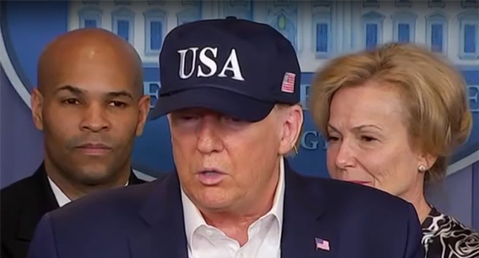 Trump uses coronavirus press conference to threaten Fed head for not halting economic slide