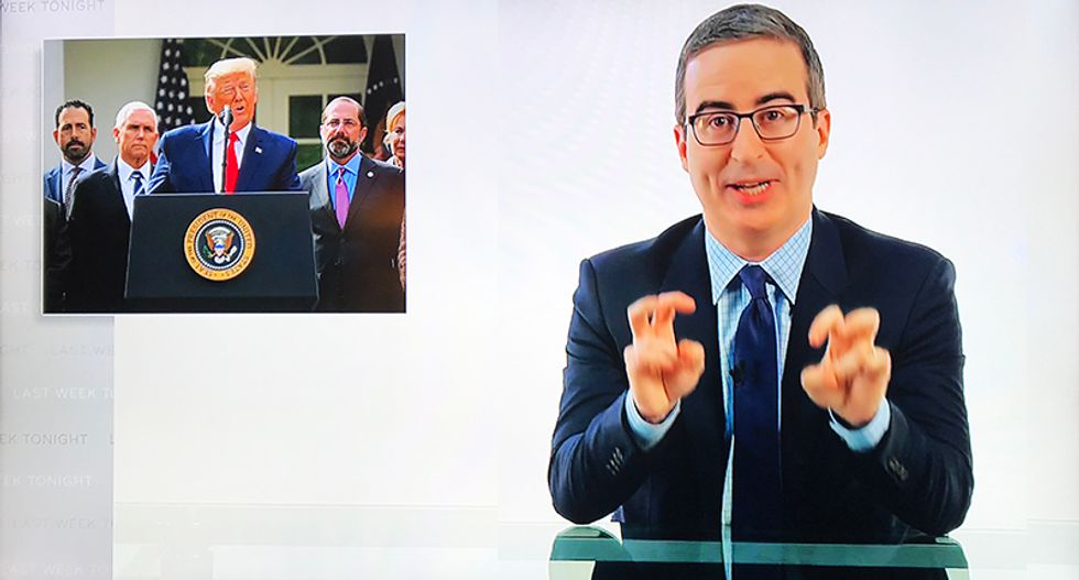 John Oliver: Donald Trump is lying about the size of coronavirus testing -- but lying about size is typical for him