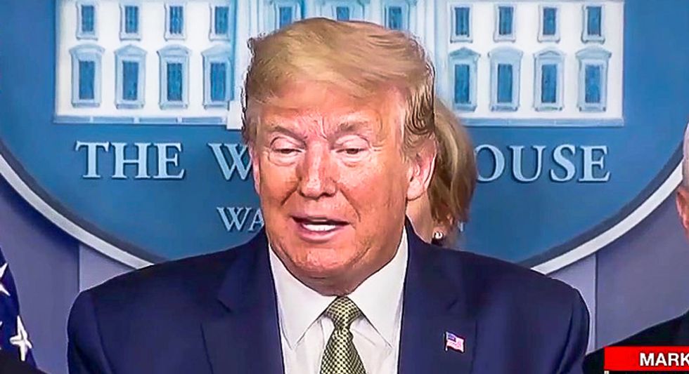 Outrage as Trump sets bar for ‘good job’ on coronavirus: ‘Ready to hang a Mission Accomplished sign over 100,000 caskets’