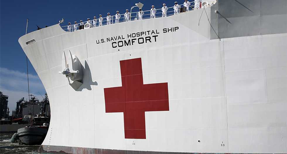 Military hospital ship leaves New York as virus cases decline