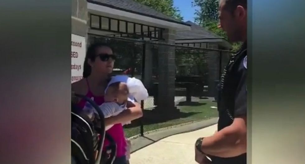 Police officer and employees boot Georgia mom out of water park for changing and feeding infant