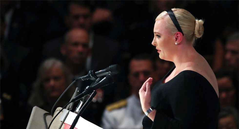Watch the entirety of Meghan McCain's alternately fiery and emotional tribute to her father
