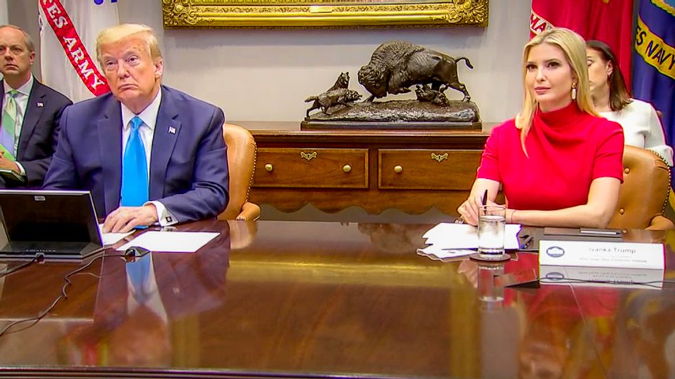 'This is nepotism': Trump faces backlash for letting Ivanka 'run' coronavirus meeting