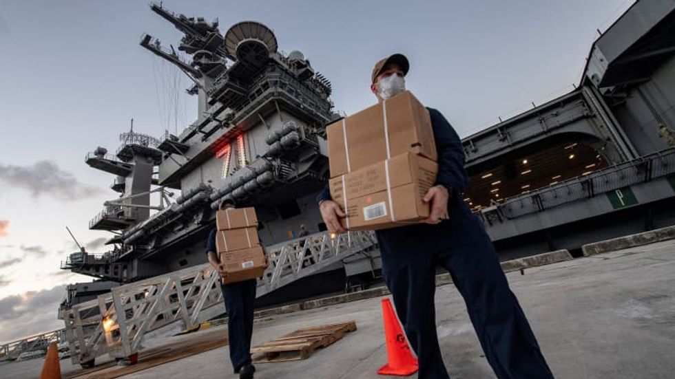 550 sailors aboard USS Theodore Roosevelt have tested positive for coronavirus