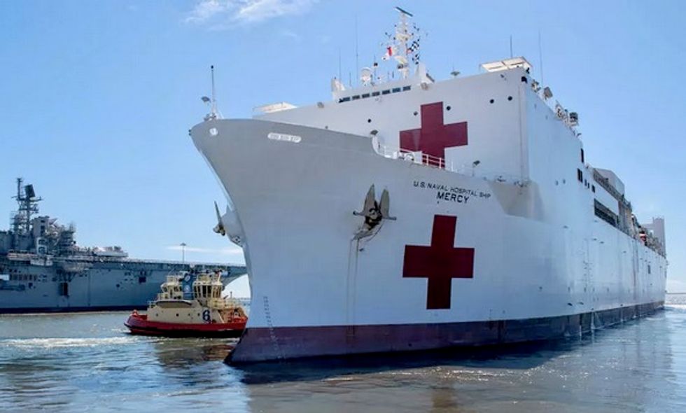 Seven medics on Los Angeles hospital ship test positive for coronavirus