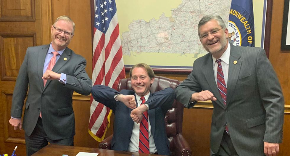 Kentucky Republicans celebrate after making it more difficult for people to vote during coronavirus crisis