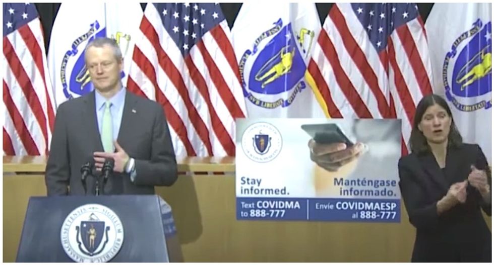 Massachusetts governor chokes up while describing death of his best friend's mother from coronavirus