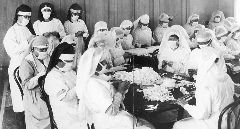 The 'Spanish' flu outbreak of 1918 is playing out just like 'reopen' protesters are in 2020: report