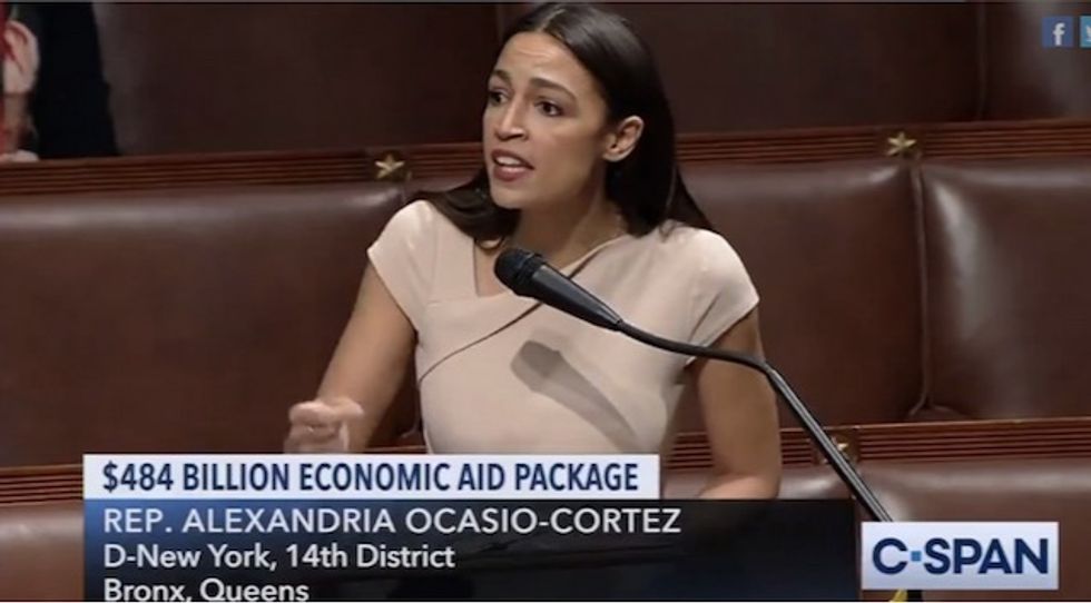 'It is a joke': AOC uses 30-second floor speech to rip GOP over inadequate Covid-19 relief efforts
