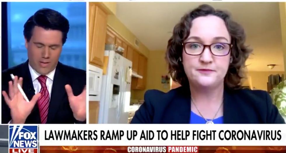 Fox News anchor tried to grill Katie Porter -- and ended up getting schooled on the reality of a global pandemic