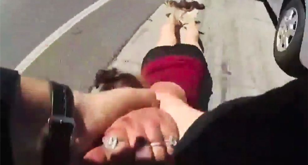 Arizona police release video of cop punching Hispanic woman in the face then dragging her during traffic stop