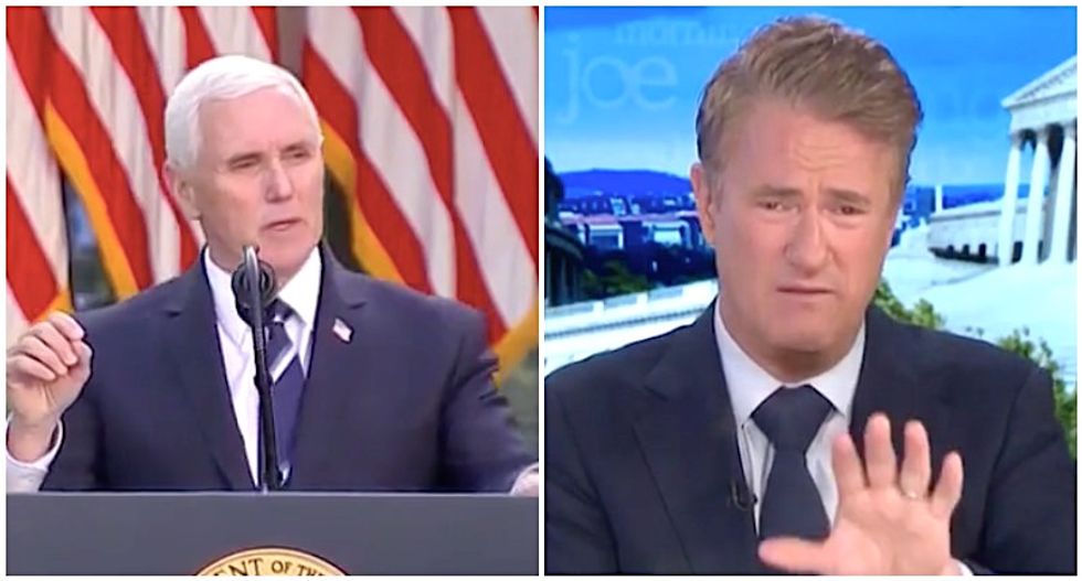 'Blithering idiocy': MSNBC's Morning Joe rains hell on Mike Pence's 'ridiculous' claims about COVID-19 testing