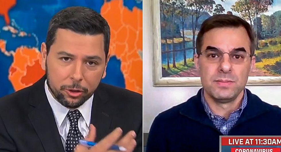 Justin Amash accuses MSNBC of 'voter suppression' as he is grilled for helping to 're-elect Donald Trump'