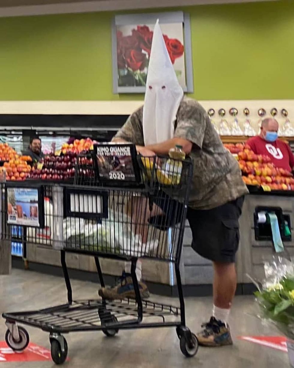 Man spotted wearing a Ku Klux Klan hood while grocery shopping in San Diego suburb