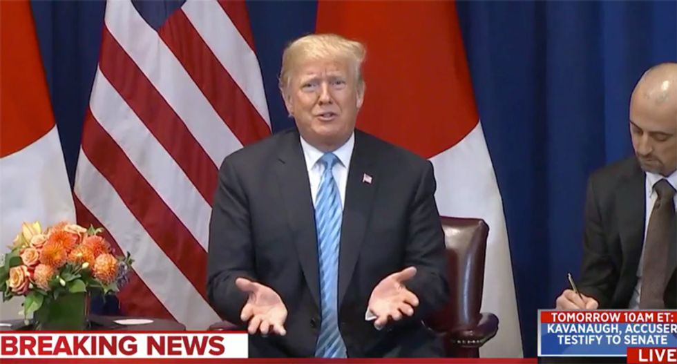 President Donald Trump explains Hurricane Michael: 'It's like a big tornado'