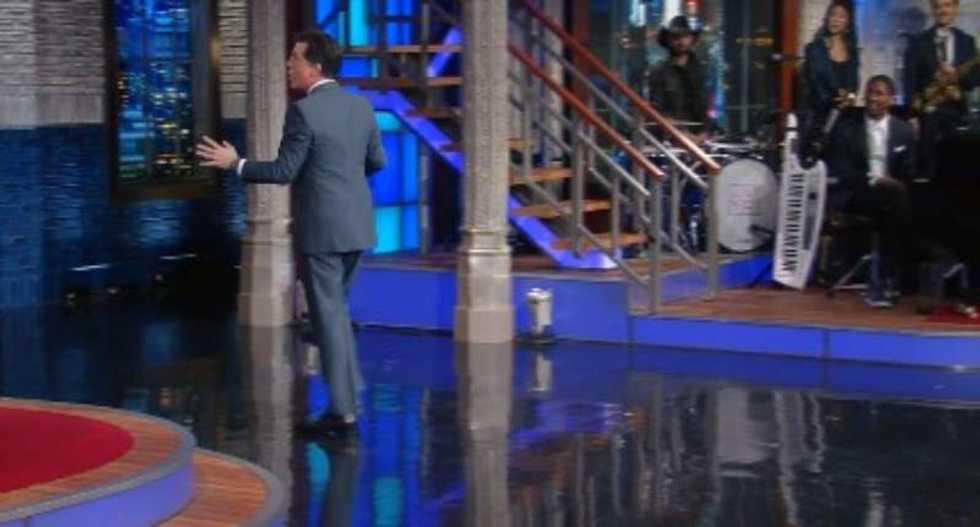Watch Stephen Colbert's adorable story about meeting his wife -- and turning his back on her