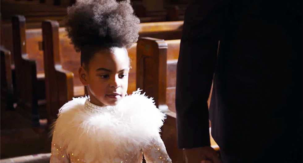 Jay-Z and Beyonce imagine daughter Blue Ivy Carter as US leader in new 'Family Feud' video