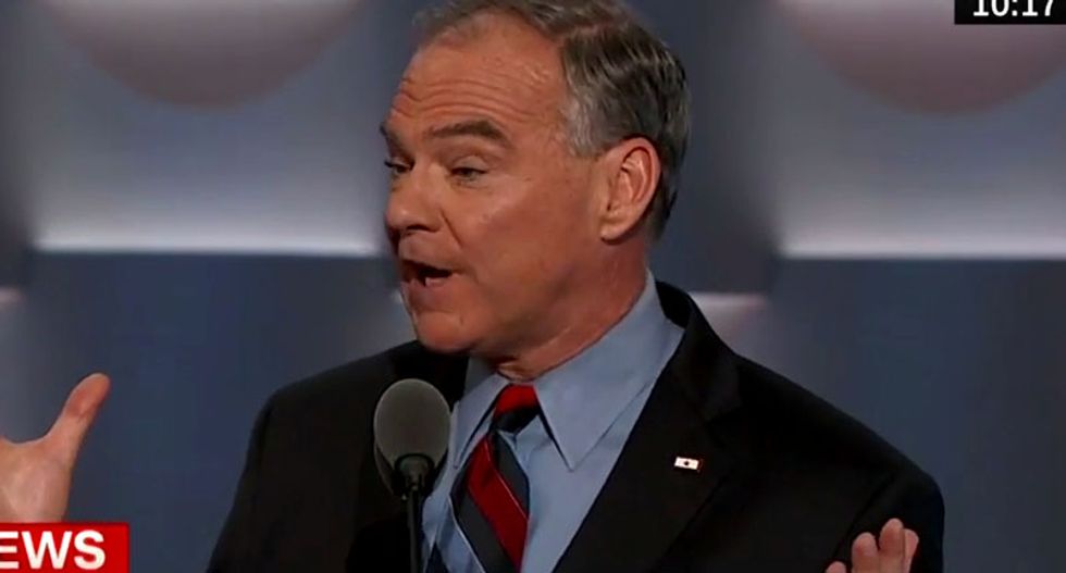 NC GOP wigs out after mistaking Tim Kaine's Marine pin for Honduras flag -- and hilarity ensues