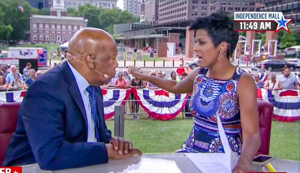 MSNBC's Tamron Hall lays waste to DNC protesters for shouting down John Lewis