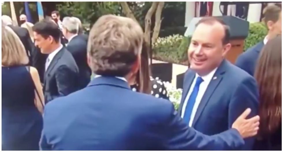 Video shows a maskless Sen Mike Lee hugging and kissing people before COVID diagnosis