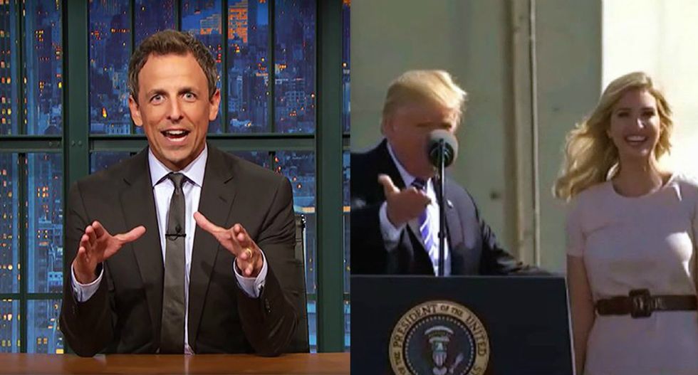 'Bring your daughter to jerk day': Seth Meyers blasts 'cringe-worthy' Trump-Ivanka 'daddy' moment