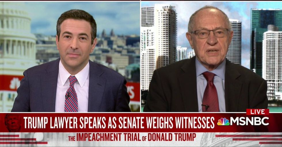 Trump lawyer Alan Dershowitz: ‘I was brought in not to argue the facts’ -- but the Constitution