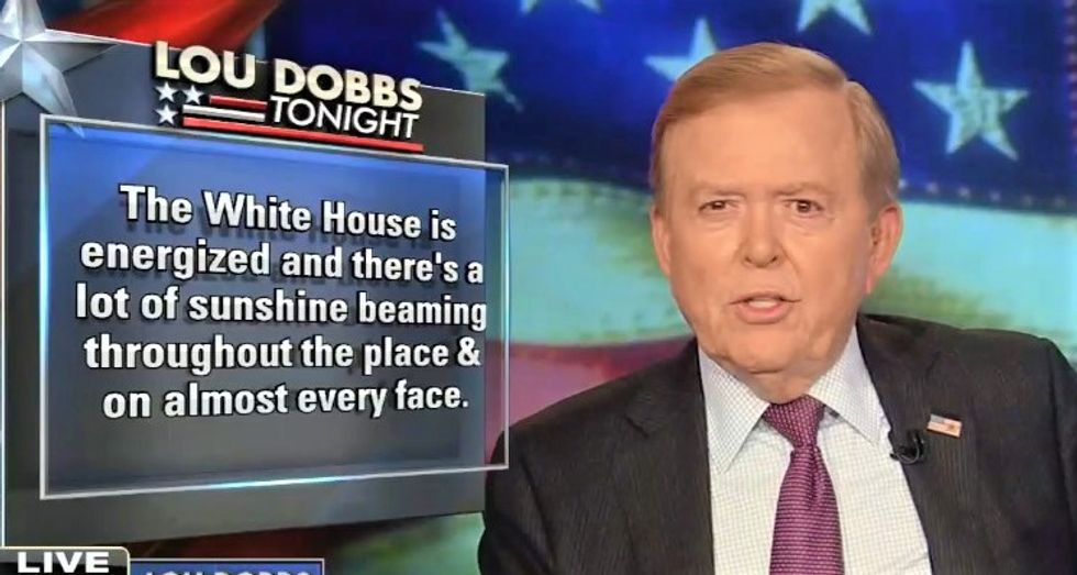 'Baghdad Dobbs': Fox Business host raked over the coals for ‘sunshine of every face’ report from Trump’s White House